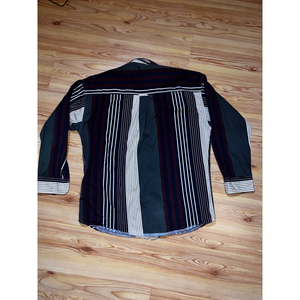 Vintage Chaps Ralph Lauren Striped Button Down Shirt Mens Large Multi Color - Picture 4 of 4